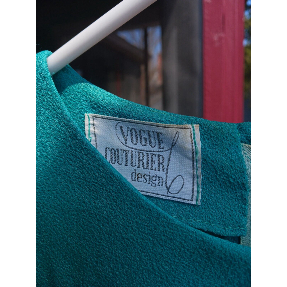 Vogue Couturier Turquoise Dress Extra Large Zip Back